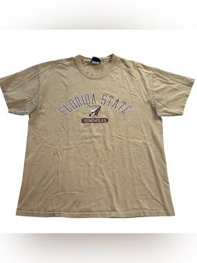 Vintage FSU Florida State Seminoles Mens AS Sports T-Shirt Gold Arch Logo size L